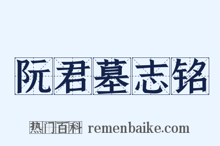 阮君墓志铭是什么意思的图片